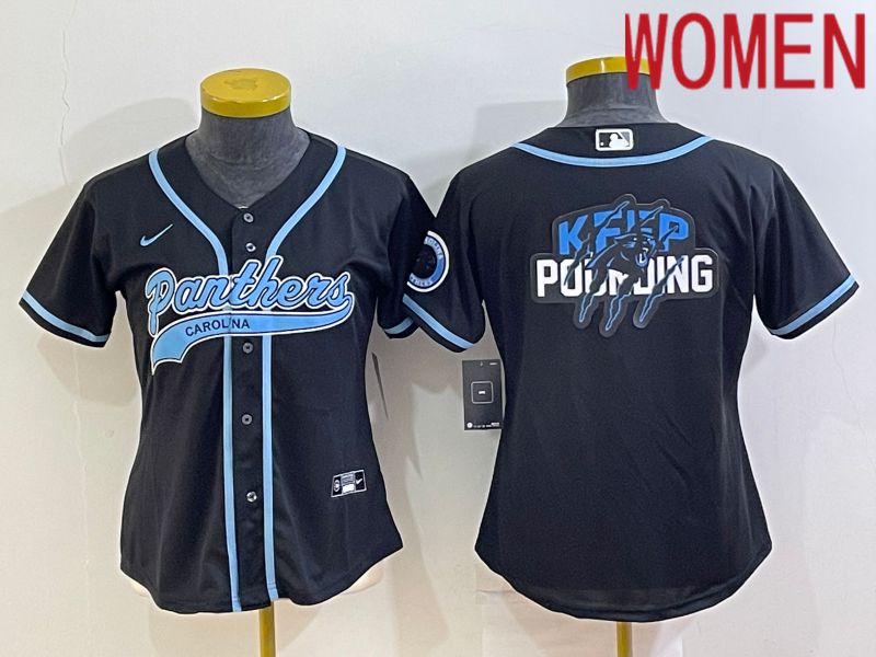 Women Carolina Panthers Blank Black 2022 Nike Co branded NFL Jerseys